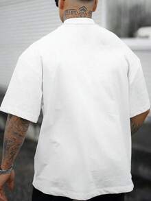 Hombres Camiseta con estampado de corazón - Blanco - Ver 2