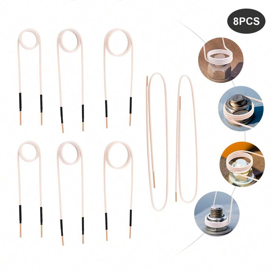 WUPYI 8Pcs Heater Coil Set 700℃ Max High Temp Purple Copper Wire 3 Sizes Corrosion Resistant Replacement Heating Loop With Spare Wire Storage Box - View 1