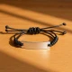 Curved Plate - Steel Color + Waxed Rope - Black