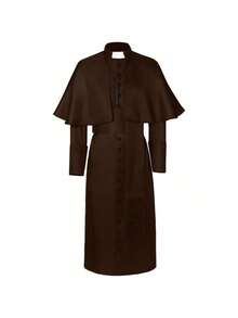 Cosplay Clothing - Brown Priest's Cloak (with a Cross) - View 3