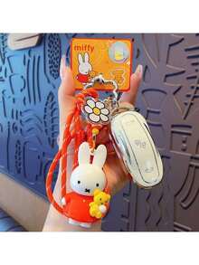 官方授權 Miffy 時尚編織繩鑰匙圈，可愛卡通 Miffy 兔子背包吊飾迷你裝飾配件，精緻編織繩工藝，輕巧便攜，理想的日常鑰匙配件 - 橘色 - 查看 4