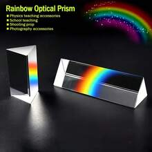 Prisma Triangular de Vidrio Óptico de 50 mm, Refractómetro Espectral, Equipo de Enseñanza para Experimentos Científicos, Filtro de Fotografía, Regalo Creativo - 1 pieza - Ver 3
