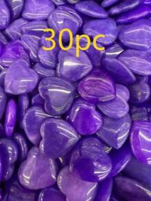 紫水晶心形水晶紫色療癒天然可愛寶石口袋療癒掌心心形大宗套組，靈氣能量平衡冥想，情人節禮物 - 20mm/0.8inch 愛心擺件 - 查看 3