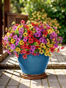 20pcs Artificial Flowers, Faux Plants Suitable For Indoor And Outdoor Gardens, Porches, Windowsills, Home, Weddings, Country Style, UV Resistant Plastic Flowers, Realistic Greenery Decor, Hanging Baskets, Kitchen Home Vase Decoration - Multicolor - View 2