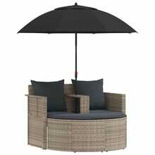 8-Piece Garden Sofa Set, Light Grey And Dark Grey, Synthetic Rattan - A - 查看 2