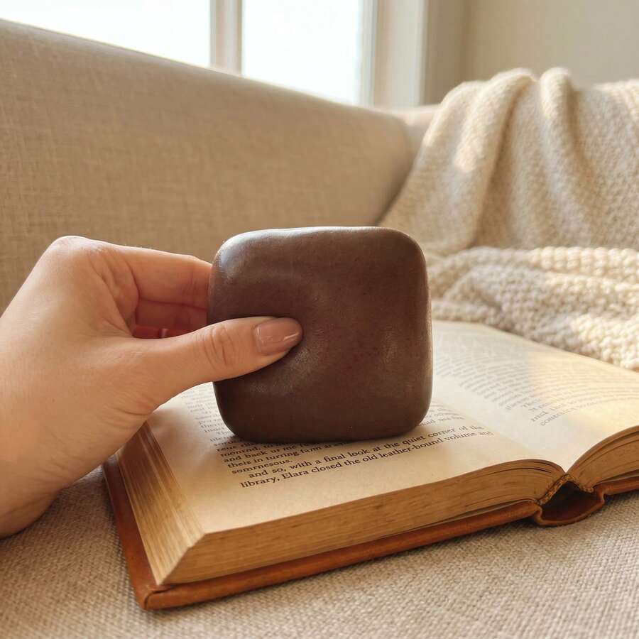 Mini cioccolato nero super morbido e soffice, pane tostato squishy - design con ventosa per le dita e lento rimbalzo, modellazione realistica di cibo, texture morbida e umida di mochi, giocattolo antistress per adulti (mini pane realistico)