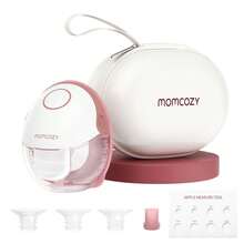 Momcozy Hands-Free Breast Pump For On-The-Go Use | M6, Portable Breast Pump For Optimal Milk Flow, Dual Seat Flange For Better Fit And More Discretion, 3 Modes And 9 Levels, 24 Mm – 1 Piece, Color: Red - 紅色1件 - 查看 1
