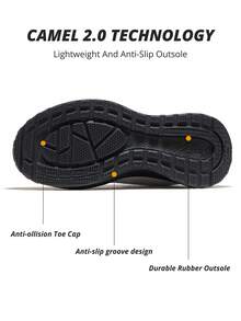 CAMEL CROWN New Women's Outdoor Breathable Casual Sports Shoes, Bread-Shaped Upper, Wear-Resistant Non-Slip Hiking Shoes - Chip Gray Black - View 7