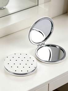 Portable Foldable Double-Sided Makeup Mirror, Ultra-Thin Lightweight PU Leather 180° Flip Cover Makeup Mirror, Anti-Drop Easy-To-Carry Multi-Function Small Makeup Mirror, Travel Essential For Multiple Scenarios, Ideal Gift For All Genders - Multicolor - View 4