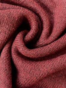 Sexy Asymmetrical Shoulder Loose Knit Sweater, Wine Red, Casual Chic Appearance, Flattering Fit, Long Sleeve Pullover Top - Burgundy - View 5