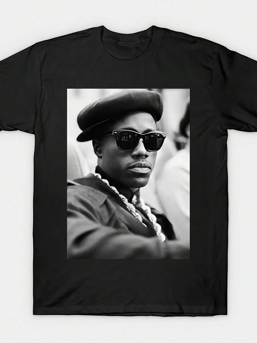 T-shirt vintage para homem com design hip-hop - preta, t-shirt hip-hop clássica, perfeita para moda urbana do dia a dia durante todo o ano, uma escolha ideal para concertos e ocasiões casuais, t-shirt desportiva. | Estética do hip-hop | Material durável, solta e confortável, as t-shirts femininas são respiráveis e confortáveis. - Preto - Ver 1