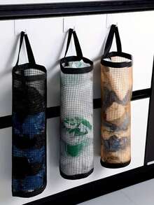 3 piezas/Set - Estante de almacenamiento de bolsas de plástico de malla colgante, bolsa de almacenamiento de bolsas de basura de cocina, solución de almacenamiento que ahorra espacio, adecuado para cocina, sala de estar, baño, dormitorio, para organización del hogar, organiza eficientemente tu cocina - Multicolor - Ver 5