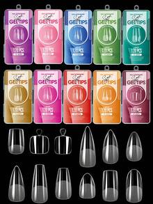 120Pcs Medium Almond Boxed Acrylic Nail Tips, 12 Sizes Half Frosted Inside False Nails, DIY Nail Art Press On Nails Supplies - View 2