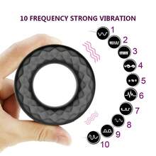 Vibrating Cocking Rings For Enlarging And Enhancing Penis Rings, Penis Testicle Cocking Rings, Adult Masturbators Sex Toys - 均碼 - 查看 4