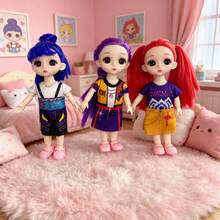 17cm K-POP Girly Team 可動關節人偶組，精緻 Lumi Mila Zoe 娃娃，輕巧便攜桌面擺飾，美學室內裝飾工藝品，熱門粉絲周邊，節慶、粉絲聚會與收藏的理想禮物 - 彩色 - 查看 2