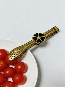 3 Gaya Penjepit Makanan & Es Stainless Steel Berlapis Emas, Penjepit Sajian Mewah dengan Dekorasi Berlian Imitasi & Mutiara, Penjepit Bunga Daisy/Kupu-kupu/Hati yang Elegan untuk Makanan Penutup, Roti, Pesta Teh, Prasmanan, Bar & Dapur Rumah - Emas - View 6