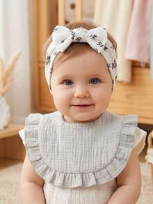 6pcs/Set Baby Girls' Princess Style Fresh Color Cute Ruffle Cotton Bibs, Soft & Skin-Friendly, Baby Hair Accessories, Suitable For Daily Wear - Multicolor - View 9