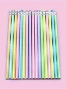 12pcs/6pcs Vibrant Macaron-Colored HB Wooden Pencils, 1.0-1.9mm Lead, Assorted Colors Randomly - Suitable For Drawing Supplies, First Day Of School - Multicolor - View 2