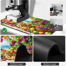 1 pieza Estera de secado de platos, Estera para máquina de café, Almohadilla de drenaje de alta absorción, Adecuada para cocina, mesa de comedor, cafetería, con elegante patrón de frutas y paisaje marino, Absorción rápida de agua, Mantiene la superficie limpia, Artículo doméstico práctico, Estera de drenaje multiusos, Regalo para el hogar, Decoración de mesa - XYLSD-427 - Ver 10