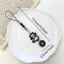 1 pieza Colgante de cadena de teléfono con gato hueco, cadena de teléfono para chica fresca, colgante DIY, decoración de teléfono simple y versátil, accesorio de vacaciones, colgante pequeño exquisito para unidad USB universal - Multicolor - Ver 11