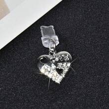 1个硅胶充电口防尘塞，带可爱爱心蝴蝶结装饰吊坠，兼容苹果和Type-C接口，耐用手机充电孔防尘帽，时尚配件 - 彩色 - 查看 16