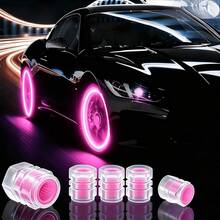 10Pcs Luminous Tire Valve Caps, Fluorescent Glow Valve Stem Covers, Universal Car Wheel Decor Accessories, Fit For Car, SUV, Bike, Motorcycle & Truck, Personalized Auto Modification Parts - Pink - View 9