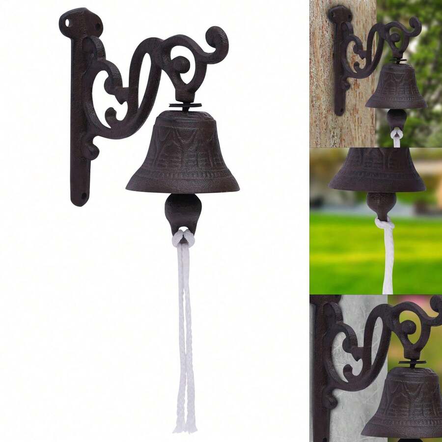 Gusseisen hängende Schiffsglocke an der Wand montiert Dinner Bell Schulglocke - Kunstbronze - Übersicht 1