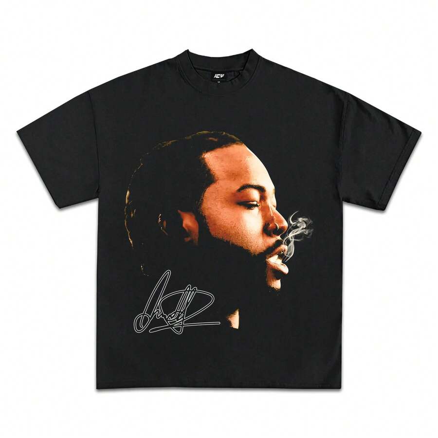 Icy Exclusive Graphic T-Shirt, Crewneck Cotton Made In USA - Black - View 1