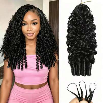bling hair Cheveux humains pour crochet pour femmes 14 16 18 20 22 pouces mèches bouclées birmanes cheveux humains pré-séparés 50g nœuds miracles invisibles extensions de cheveux humains pour crochet plume noir naturel