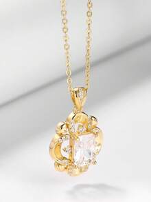 Collar con colgante de plata de ley S925 estilo vintage de corte, joyería versátil para uso diario para mujeres, regalo para novia, esposa, mamá en cumpleaños y aniversario - Multicolor - Ver 4