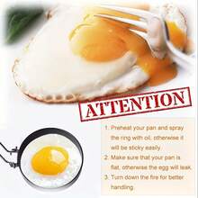 2pcs Silicone Handle Egg Rings, Egg Molds, Fried Egg Shaper Rings, Round Molds For English Muffins - Baking Cooking Molds, Suitable For Burgers, Breads, Eggs, Fried Eggs And Pancakes. Diameter 9cm/3.54inch Or 15cm/5.9inch Or 7.5cm/3inch - Black - View 3