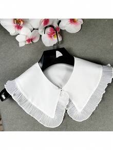 1pc Women's Multicolor Handmade Pleated Contrast Color Bohemian Polyester Fashion Scarf Collar, Versatile For All Seasons - Multicolor - View 9