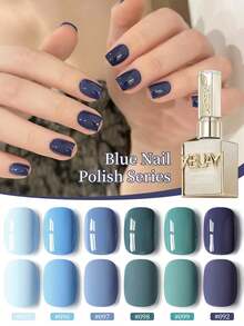 XEJAYI 6 Colors Blue Gel Nail Polish Set, UV/LED Soak-Off Nail Gel, Semi-Permanent, DIY Salon-Grade Nail Gel, Suitable For Spring & Summer - Multicolor - View 13