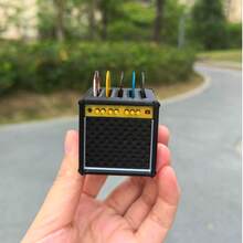1 Peça Porta Palhetas de Guitarra - Caixa de Armazenamento de Palhetas em Formato de Guitarra Preta Comporta 5 Palhetas, Bolsa Elegante e Portátil para Palhetas, Organizador de Palhetas em Formato de Amplificador de Guitarra (Palhetas Não Incluídas), Porta Palhetas Portátil e Popular, Presente Ideal para Amantes de Música e Guitarristas, Perfeito para o Dia dos Namorados - Armazenamento de palhetas 3D - Visão 6