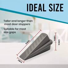 Door Wedge Stopper - 6 Pack ( - - Rubber - Floor Mount - Doorstop - 6 Pack + Gray - View 2