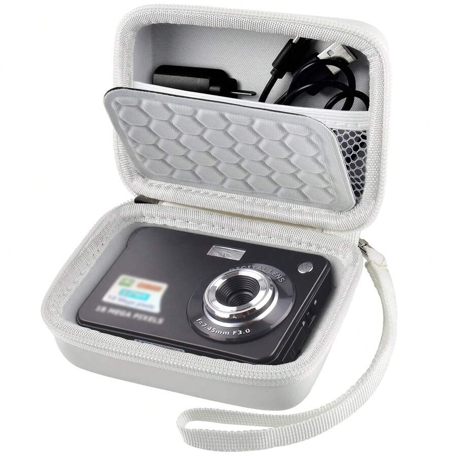 Digital Camera Case Compatible With For CAMKORY/For Pixpro/For VAHOIALD/For DSCW800 830/ For PowerShot 180 190 - Box Only (No Camera) - White - View 1