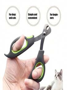 2 buah Gunting Kuku Hewan Peliharaan Stainless Steel Hitam & Hijau, Cocok untuk Perawatan Anjing & Kucing, Cocok untuk Anak Anjing, Mudah Digunakan dan Dibersihkan, Untuk Penggunaan Sehari-hari dan Liburan - lubang tunggal - View 6