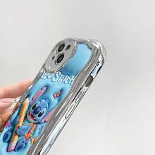 Officially Licensed Disney Lilo & Stitch Stitch Phone Case, This Protective Phone Case Features School‑Themed Stitch Holding A Giant Colorful Pencil With A Small Backpack, Surrounded By Butterflies And Star Details, Paired With Raised "Lilo & Stitch" Lettering On A Light Blue Cushioned Background, Constructed From Flexible Durable TPU Material To Resist Daily Scratches, Bumps And Minor Impacts, Raised Camera Bezel Delivers Extra Lens Protection, Slim Lightweight Build Adds Little Bulk And Fits Neatly In Pockets And Bags, Compatible With IPhone 17, 16, 15, 14, 13, 12, 11 Pro Models, A Fun Back‑To‑School Choice For Disney Fans - Bạc - Xem 6