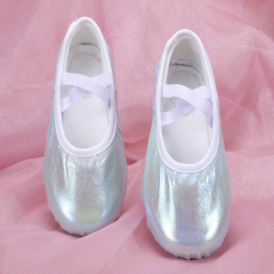 Girls' Silver Ballet Gymnastics Dance Shoes - Green - View 1