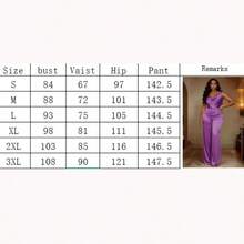 2026 New Style Champagne Gold Satin Jumpsuit Sleeveless Swing Collar Waist-Cinching Women's Jumpsuit Wide-Leg Pants Sleeveless Casual Short Jumpsuit Summer, Vacation, Poolside & Weekend Getaways TE2J - 銀色 - 查看 2