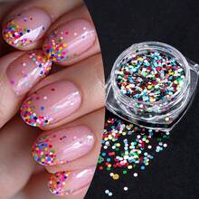 2pcs Colorful Nail Sequins Mini Round Sequins Polka Dot Nail Art Design Y2K Cute And Charming Nail Decoration Nail Salon Accessories Nail Supplies DIY Nail Charms - Multicolor - View 5