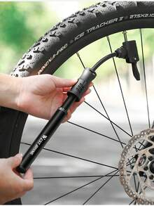 WEST BIKING 腳踏車打氣筒 輕巧鋁合金隱藏式軟管 便攜式手持充氣筒 適合山地車與公路車 騎行裝備 - 彩色 - 查看 11