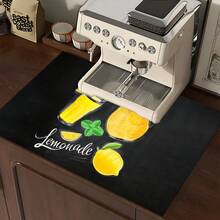 1 pieza Alfombrilla absorbente para secar platos con estampado de limón, Alfombrilla absorbente para encimera de máquina de espresso, Alfombrilla absorbente para fregadero, Alfombrilla absorbente suave para grifo, Alfombrilla absorbente para taza de fregadero, Accesorios para cocina y baño - Multicolor - Ver 10