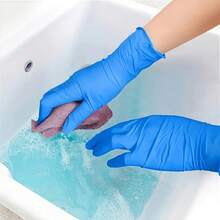 4/50/100pcs Blue Disposable Nitrile Gloves Powder Free Latex Free, Soft Elastic Protective Gloves For Medical Exam Food Handling Cooking Kitchen Cleaning Lab Home Commercial Use - Blue - View 7
