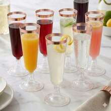 1 - 50 chiếc ly champagne màu vàng hồng (5oz), ly nâng ly bằng nhựa trong suốt, ly cocktail, ly champagne tái sử dụng, ly hình ly rượu bền và sang trọng, phù hợp cho đám cưới, tiệc cocktail, lễ hội, Giáng sinh và Giao thừa - Nhiều màu - Xem 2