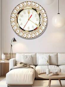 2 pezzi, Orologio da parete con tema bordo perla, orologio decorativo silenzioso, orologio da parete in legno creativo, adatto per decorazione in camere da letto, soggiorni e uffici, 10/12 pollici (senza batterie AA), 2D piatto - Multicolore - Visualizzare 9