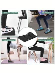 Adjustable Angle Squat Wedge Blocks Non-Slip Squat Ramp Slant Board For Men Women Foldable Lightweight Leg Stretcher With Non-Slip Base Yoga Brick Inclined Footrests For Squat Training Calf Stretching Physical Relaxation Exercises Home Gym Equipment Accessories - Multicolor - View 5
