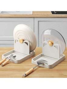 Multi-Function Kitchen Storage Rack, Can Store Spatulas, Pot Lids, Spoons, Brushes And Other Kitchen Utensils. Can Dry The Countertop And Prevent Water Drips. The Style Is Randomly Arranged And The Color May Vary Slightly. - Multicolor - View 2