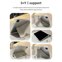 Suitable For Matepad SE11 Inch Tablet Protective Cover,Intelligent Sleep Wake-Up, High Transparency Acrylic Back Panel With Pen Slot, Y-Shaped Multi Folding Bracket, Fashionable PU Leather, All Inclusive Anti Drop And Shockproof,MatePad Case,Suitable For Redmi Pad2 11"/ Pad SE 11 Inch Tablet Protective Case - Clear - View 7