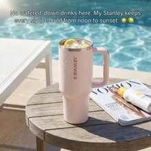 STANLEY Quencher ProTour Flip Straw Tumbler With Leakproof Lid, Insulated Stainless Steel Cup, Beige – Perfect Valentine's Day Gifts For Her, Mother's Day Gifts For Mom, Birthday Presents For Women, Christmas Gifts For Him, New Year Gift Idea For Travel – Cupholder Friendly - Rượu sâm banh - Xem 3